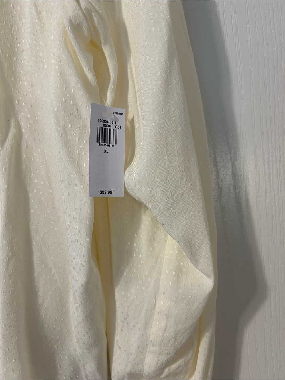 Old Navy Cream Ruffle-Trim Split-Neck Blouse - Picture 3 of 4
